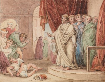 De dood van Ananias door John Martin