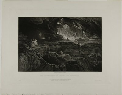 De Vernietiging van Sodom en Gomorra, uit Illustraties van de Bijbel door John Martin