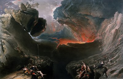 De Grote Dag van Zijn Toorn, gegraveerd door Charles Mottram, gepubliceerd door Thomas McLean, Londen in 1857 door John Martin