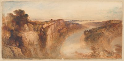 Uitzicht op de rivier de Wye, richting Chepstow door John Martin