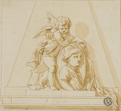 Voorlopig Ontwerp voor Monument voor John Gay de Dichter door John Michael Rysbrack