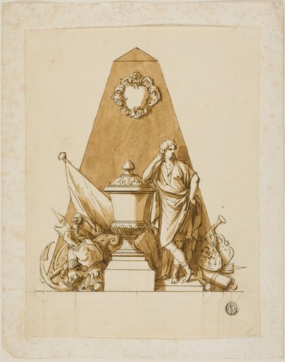 Niet-uitgevoerd ontwerp voor het monument voor de eerste hertog van Marlborough door John Michael Rysbrack