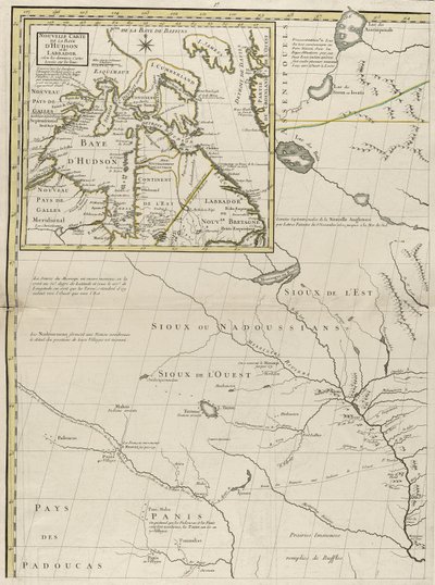 Een kaart van de Britse en Franse gebieden in Amerika, 1756 door John Mitchell