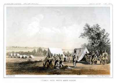 Raad met White Mans Horse, 1856 door John Mix Stanley