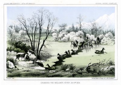 Oversteek van de Hellgate River, 6 januari 1854, 1856 door John Mix Stanley