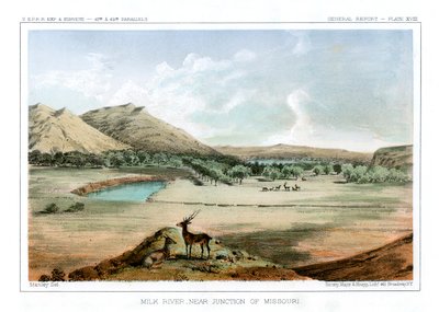 Milk River, Bij de Samenvloeiing van de Missouri, 1856 door John Mix Stanley