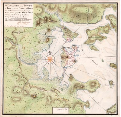 Een kaart van Boston door Montresor door John Montresor