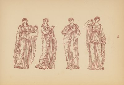 Oud-Grieks vrouwelijk kostuum (litho) door John Moyr Smith