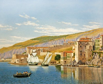 Uitzicht op Villefranche-sur-Mer, Frankrijk door John Mulcaster Carrick