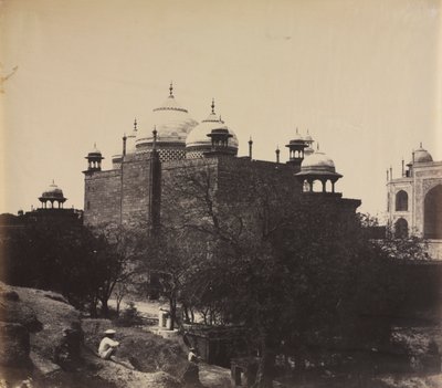 Taj Mahal, Achteraanzicht van het Rusthuis, met Figuur door John Murray