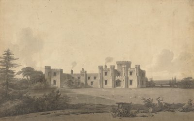 Ontwerp voor Knepp Castle, Sussex: Perspectief door John Nash