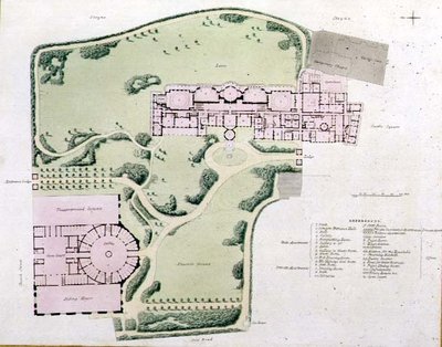 Het Plan van het Koninklijk Paviljoen voltooid door Nash in 1822 uit 