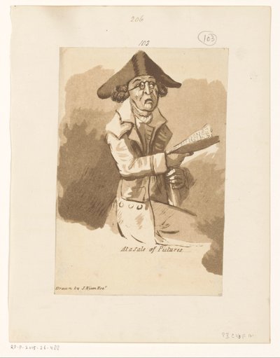 Man op een schilderijenveiling door John Nixon