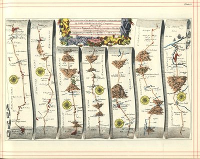 Britannia Atlas: De Voortzetting van de Weg van Londen naar Aberystwyth, 1675 door John Ogilby