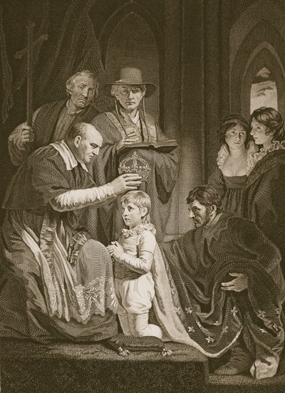 De kroning van Hendrik VI, gegraveerd door T. Holloway, illustratie uit David Hume