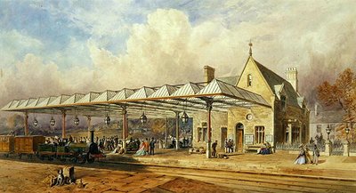 Treinstation, 1868 door John Osborn Brown