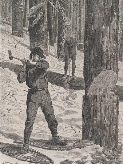 Houthakken in de winter, Every Saturday, Vol. II, Nieuwe Serie, 28 januari 1871 door John Parker Davis