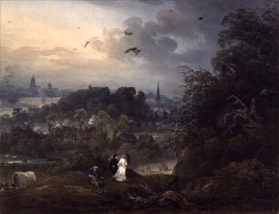 Uitzicht op Shrewsbury vanuit het noorden door John Pearson