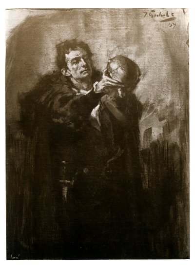 Forbes-Robertson als Hamlet, eind 19e eeuw door John Percival Gulich