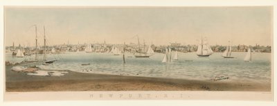 Newport, R.I. / Uitzicht vanaf Fort Wolcott, Goat Island door John Perry Newell