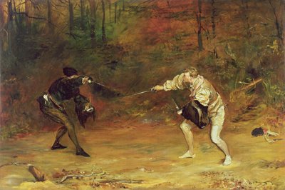Tot de dood: Een zwaard- en dolkgevecht met één hand slaat de koude dood opzij, en met de andere stuurt het terug door John Pettie