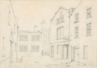 White Hart Court, Castle Street, St Martin in the Fields. Gesloopt met de bouw van Charing Cross Road door John Phillipp Emslie