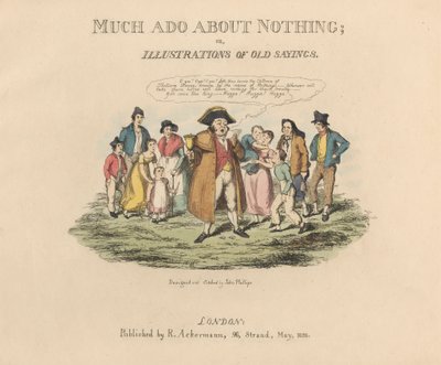Een van een Set van Vier: Veel Gedoe om Niets of Illustraties van Oude Zegswijzen door John Phillips