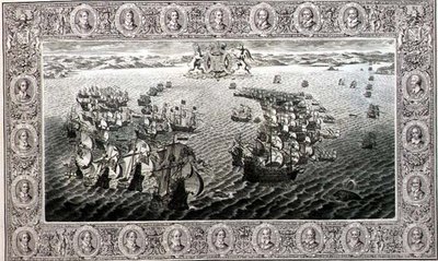 Armada (gravure van een wandtapijt) door John Pine