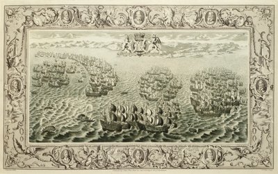 Armada (gravure van een wandtapijt), 1739 door John Pine