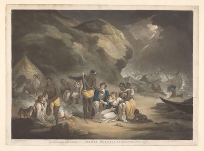 Afrikaanse mensen helpen Britse schipbreukelingen door John Raphael Smith
