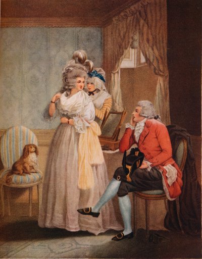 Aankleden voor het gemaskerd bal. Laetitia vlucht van reflectie naar openbare vermaak, 1789 door John Raphael Smith