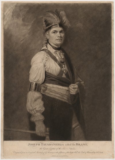 Joseph Tayadaneega, genaamd Brant, de grote kapitein van de Zes Naties door John Raphael Smith