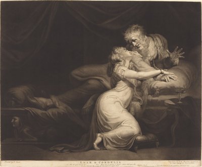 Lear en Cordelia door John Raphael Smith after Henry Fuseli
