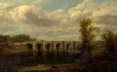 Oude Trent-brug, Nottingham, 1825 door John Rawson Walker