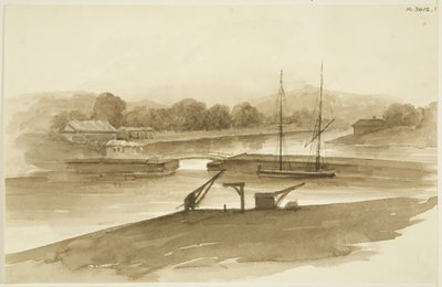 Prince Street Bridge en de Ropewalk, gezien vanaf de Mud dock door John Reverend Eden
