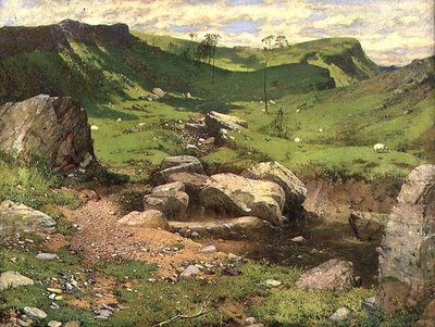 Een rotsachtige stroom in een bergachtig landschap door John Ritchie