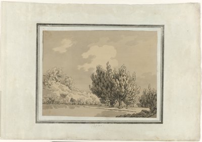 Populier door John Robert Cozens (signed by artist)