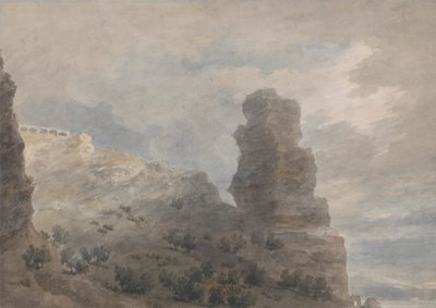 Een Uitzicht vanaf de Herberg in Terracina door John Robert Cozens