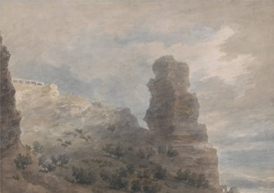Uitzicht vanuit de herberg van Terracina door John Robert Cozens