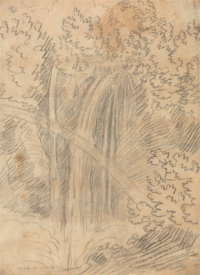 Een waterval door John Robert Cozens
