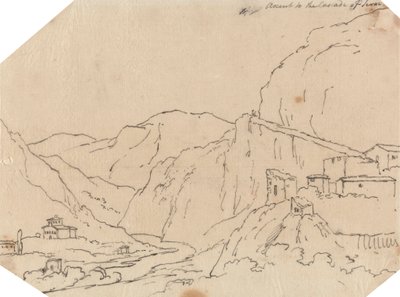 Beklimming naar de Waterval van Terni door John Robert Cozens