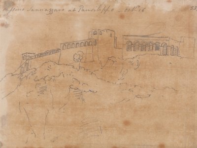 Cassino Sannazzaro bij Posillipo, 16 oktober door John Robert Cozens