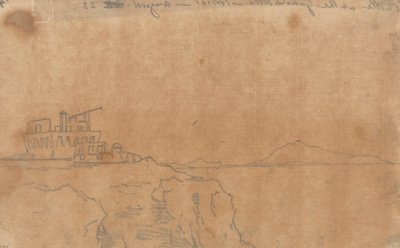 Kasteel bij de Granatello, Portici, 23 Augustus door John Robert Cozens