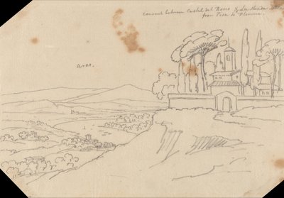 Klooster tussen Castel del Bosco en La Strada Scala door John Robert Cozens