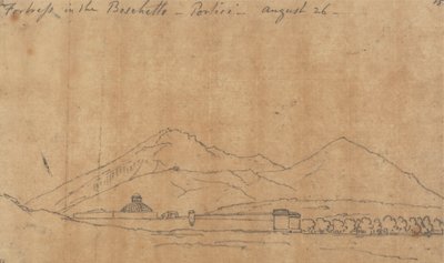 Fort in de Boschetto, Portici, 26 augustus door John Robert Cozens