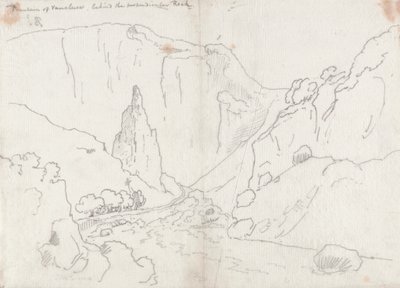 Fontein van Vaucluse, achter de Perpendiculaire Rots door John Robert Cozens