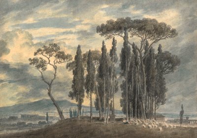 In de tuinen van de Villa Negroni in Rome door John Robert Cozens