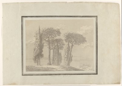Italiaanse den en cipres door John Robert Cozens