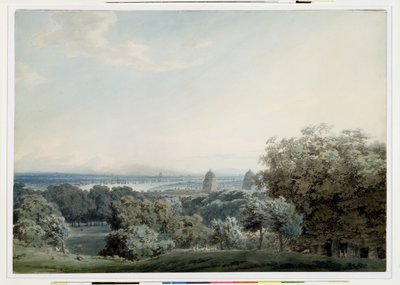 Londen vanaf Greenwich Hill, ca. 1791 door John Robert Cozens