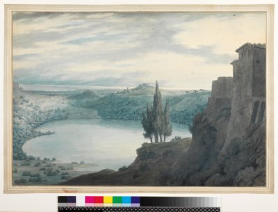 Meer Nemi, Campagna, Italië door John Robert Cozens